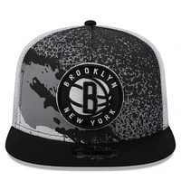 Men's New Era Black Brooklyn Nets Court Sport Speckle 9FIFTY Snapback Hat