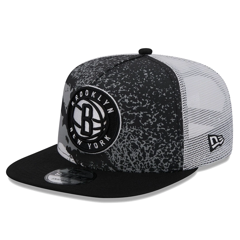 Casquette Snapback Brooklyn Nets Court Sport Speckle 9FIFTY New Era noire pour hommes