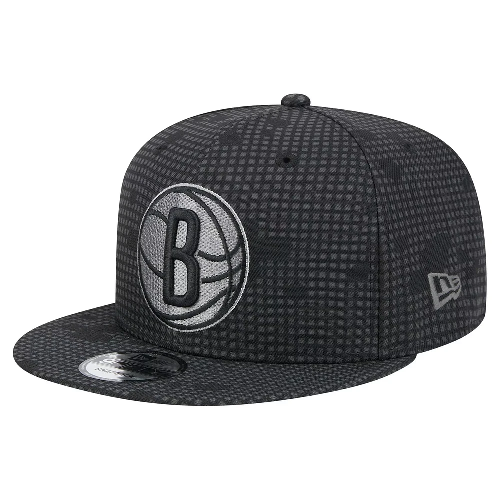 Casquette à visière plate 9FIFTY noire New Era Brooklyn Nets pour homme