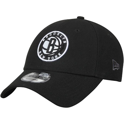 Men's New Era Black Brooklyn Nets Official Team Color 9FORTY Adjustable Hat