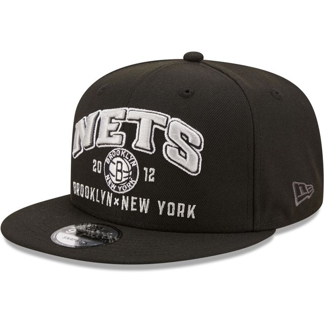 New Era Brooklyn Nets Stacked 9FIFTY pour homme - Noir - Casquette Snapback