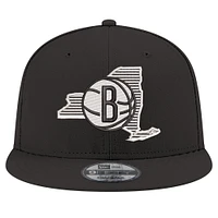 Men's New Era Black Brooklyn Nets State Pride 9FIFTY Snapback Hat