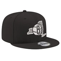 Men's New Era Black Brooklyn Nets State Pride 9FIFTY Snapback Hat