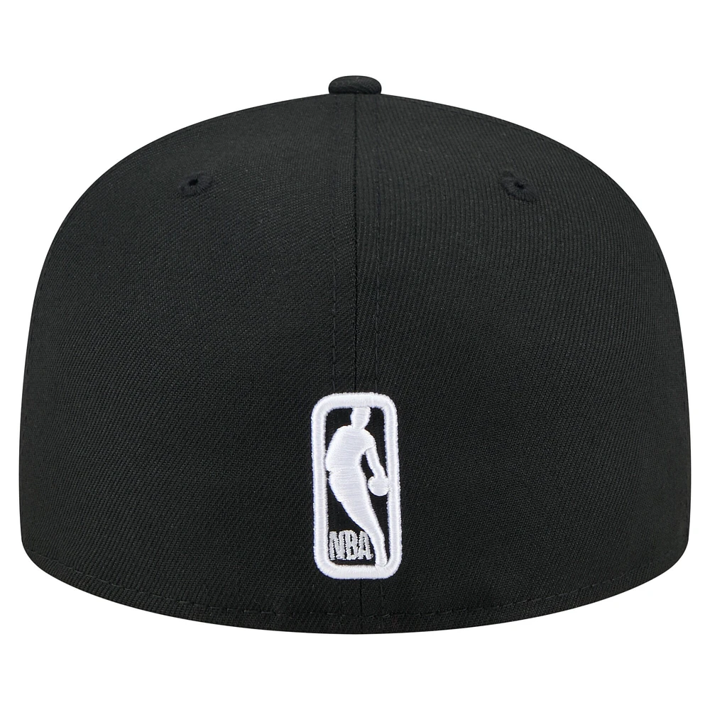Casquette ajustée 59FIFTY noire New Era pour homme, Brooklyn Nets, State Stitch