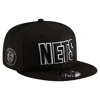 Casquette snapback Jersey Hook 9FIFTY noire Brooklyn Nets pour homme New Era