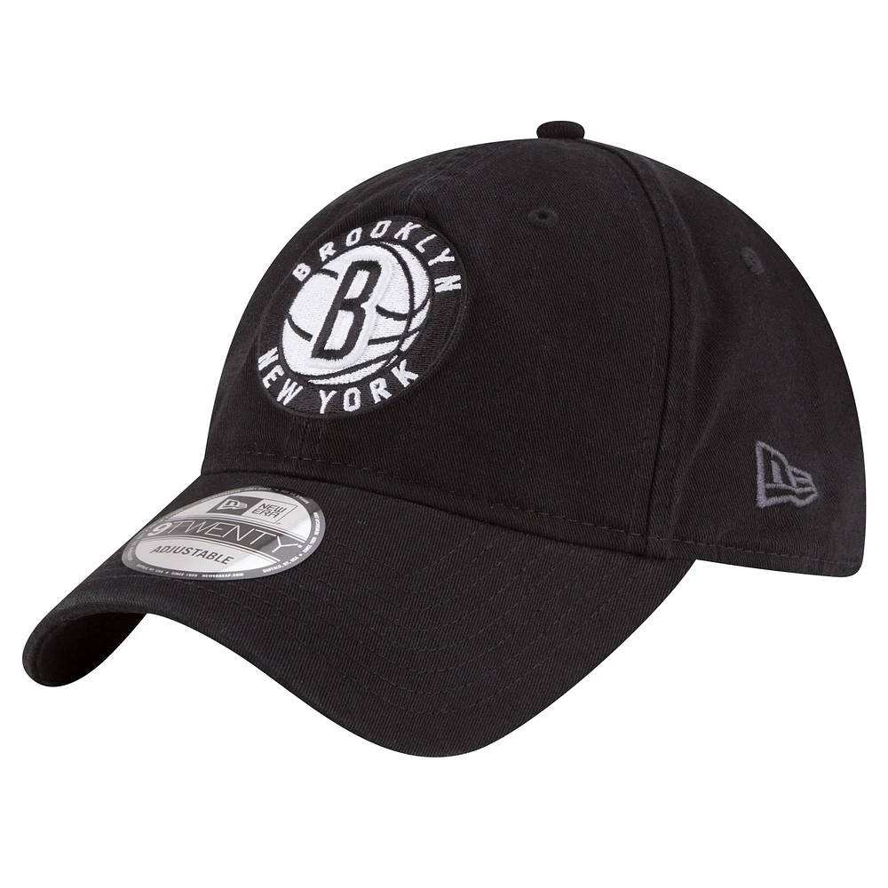 Men's New Era Black Brooklyn Nets Team 2.0 9TWENTY Adjustable Hat