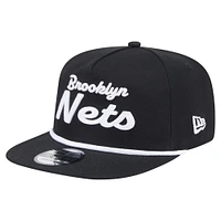 Casquette snapback noire New Era pour homme avec texte de l'équipe des Brooklyn Nets