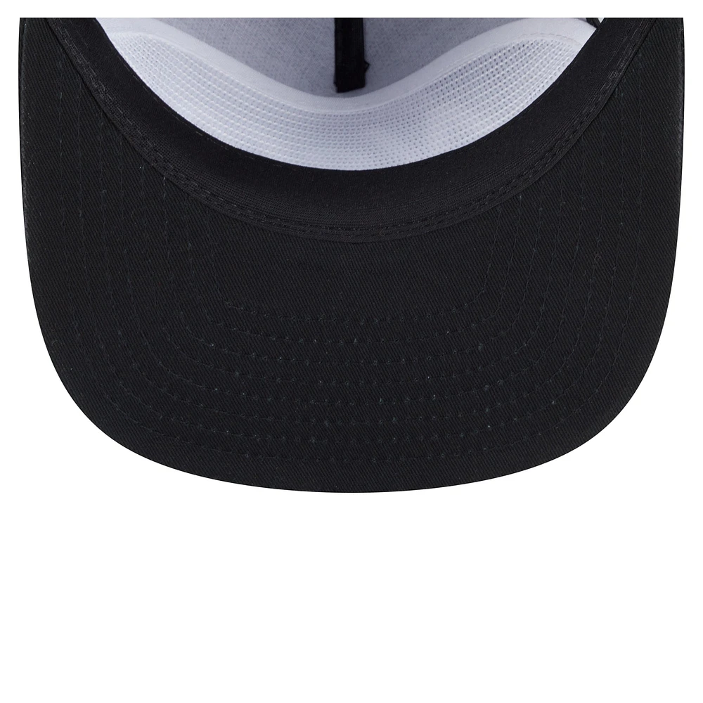 Men's New Era Black Brooklyn Nets Team Text Golfer Snapback Hat