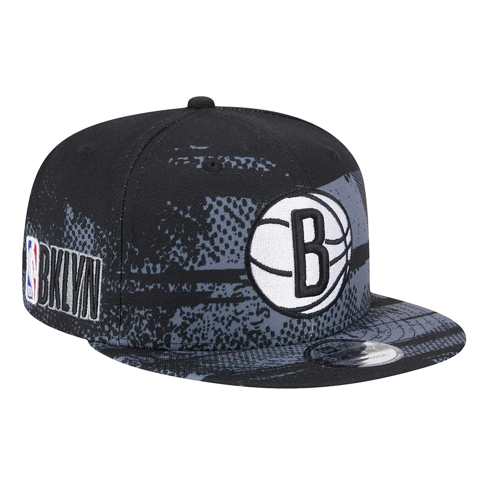 Casquette à visière noire New Era Brooklyn Nets Tip-Off 9FIFTY pour homme