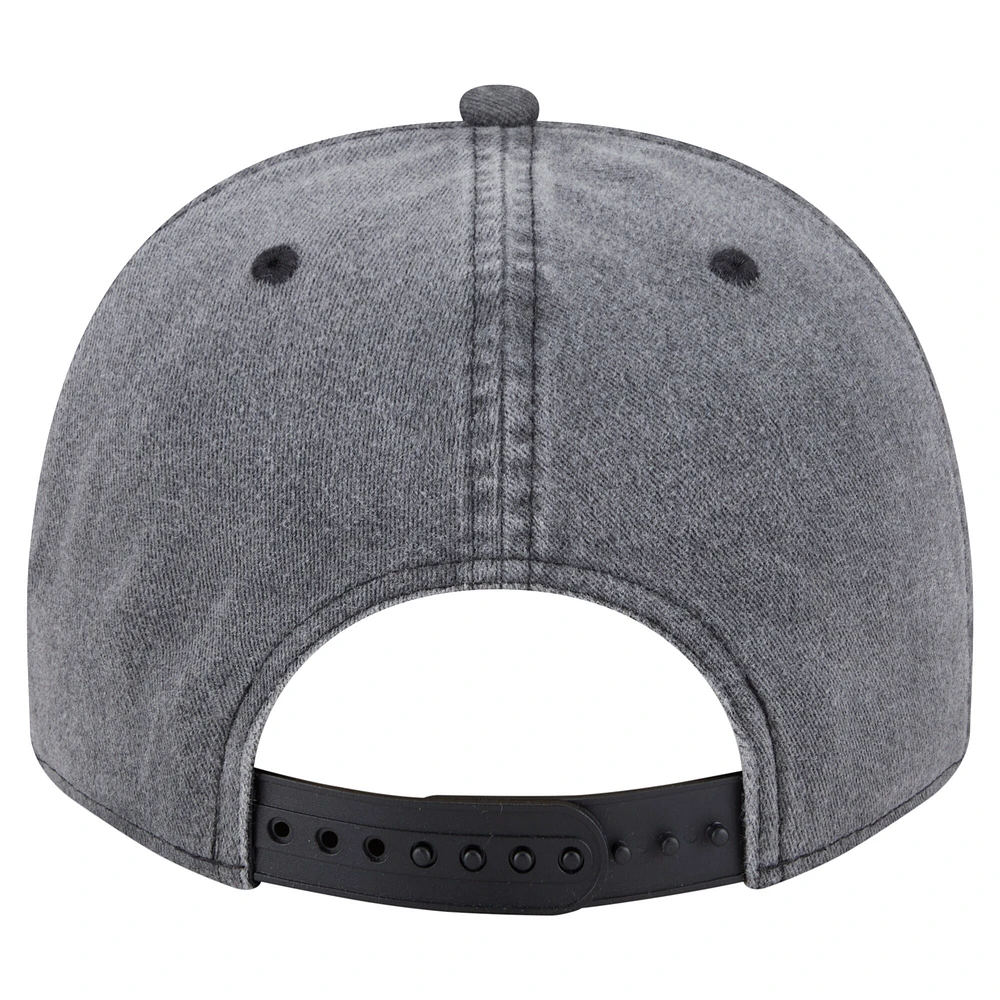 Men's New Era  Charcoal Brooklyn Nets Throwback Washed Pre-Curved 9FIFTY Snapback Hat