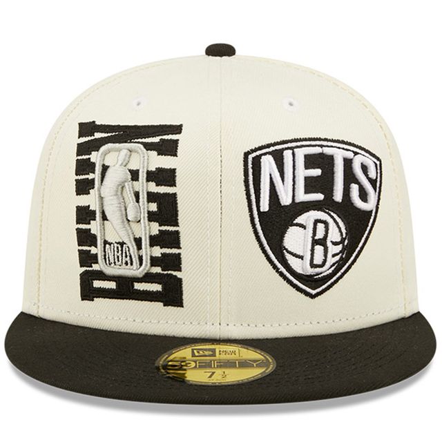 Casquette ajustée 2022 NBA Draft 59FIFTY New Era Brooklyn Nets pour homme, crème/noir