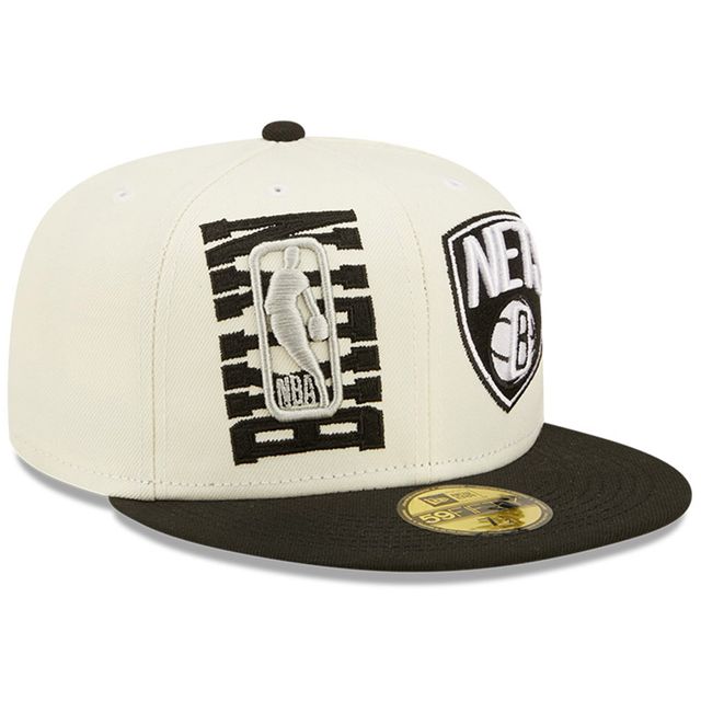 Casquette ajustée 2022 NBA Draft 59FIFTY New Era Brooklyn Nets pour homme, crème/noir