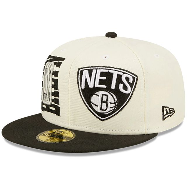 Casquette ajustée 2022 NBA Draft 59FIFTY New Era Brooklyn Nets pour homme, crème/noir