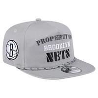 Casquette snapback grise New Era Brooklyn Nets Throwback Property Of Golfer pour homme