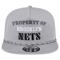 Casquette snapback grise New Era Brooklyn Nets Throwback Property Of Golfer pour homme