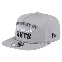 Casquette snapback grise New Era Brooklyn Nets Throwback Property Of Golfer pour homme
