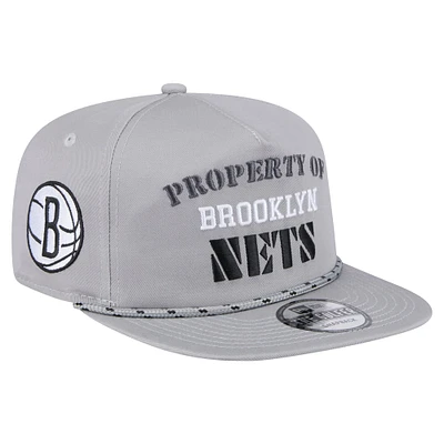 Casquette snapback grise New Era Brooklyn Nets Throwback Property Of Golfer pour homme