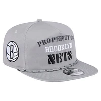 Casquette snapback grise New Era Brooklyn Nets Throwback Property Of Golfer pour homme