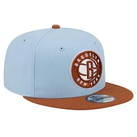 Men's New Era Light Blue/Brown Brooklyn Nets 2-Tone Color Pack 9FIFTY Snapback Hat