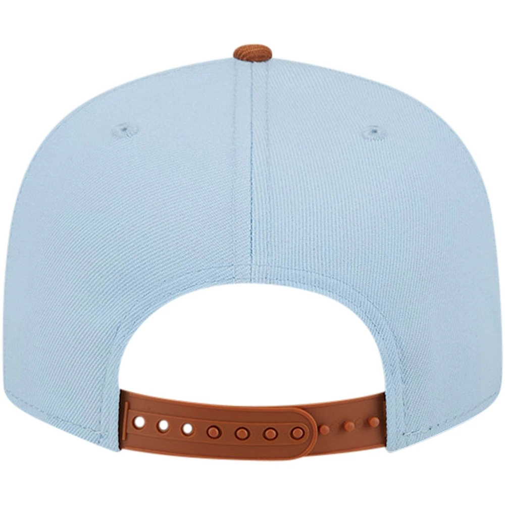 Men's New Era Light Blue/Brown Brooklyn Nets 2-Tone Color Pack 9FIFTY Snapback Hat