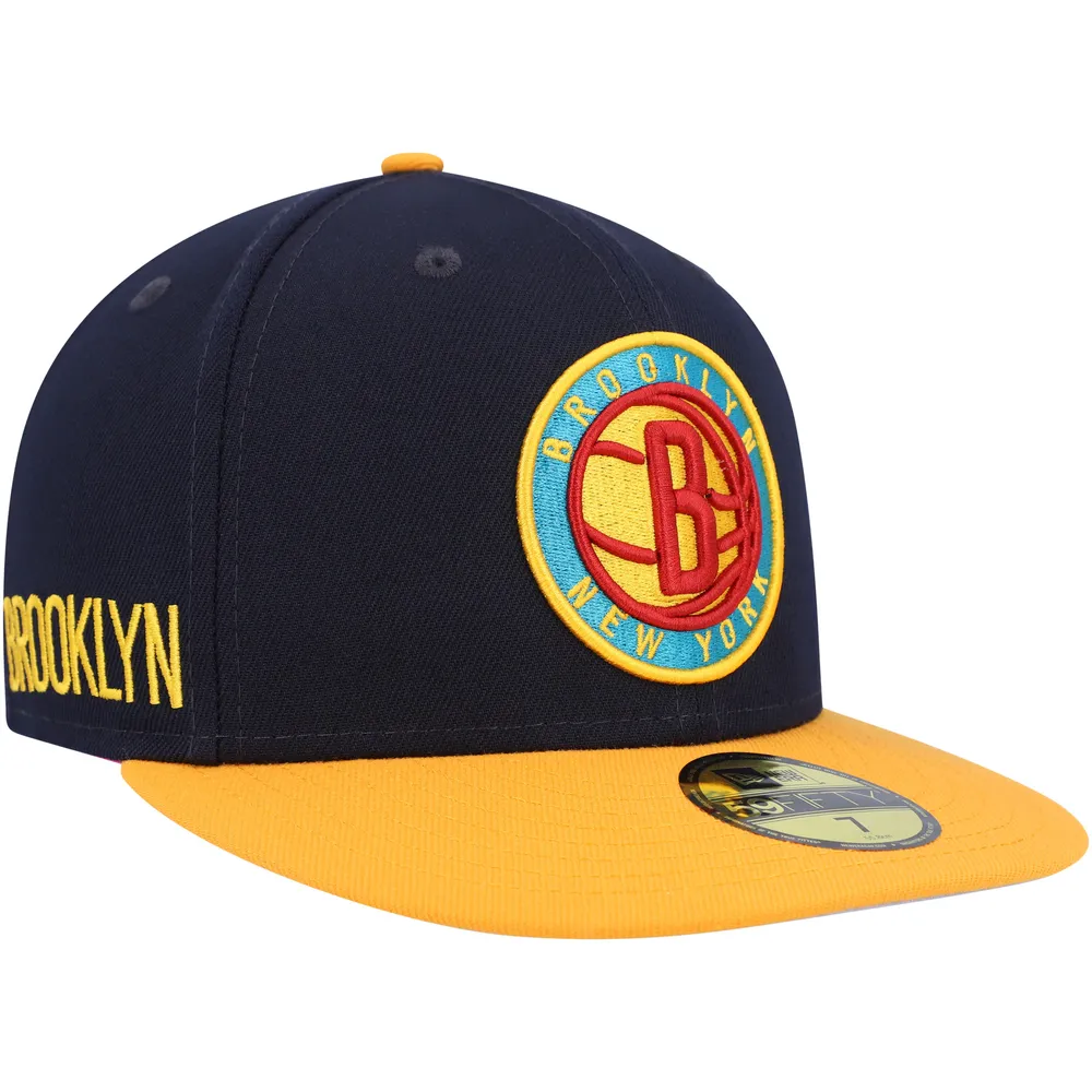 Casquette ajustée 59FIFTY Midnight Brooklyn Nets pour homme New Era bleu marine/doré