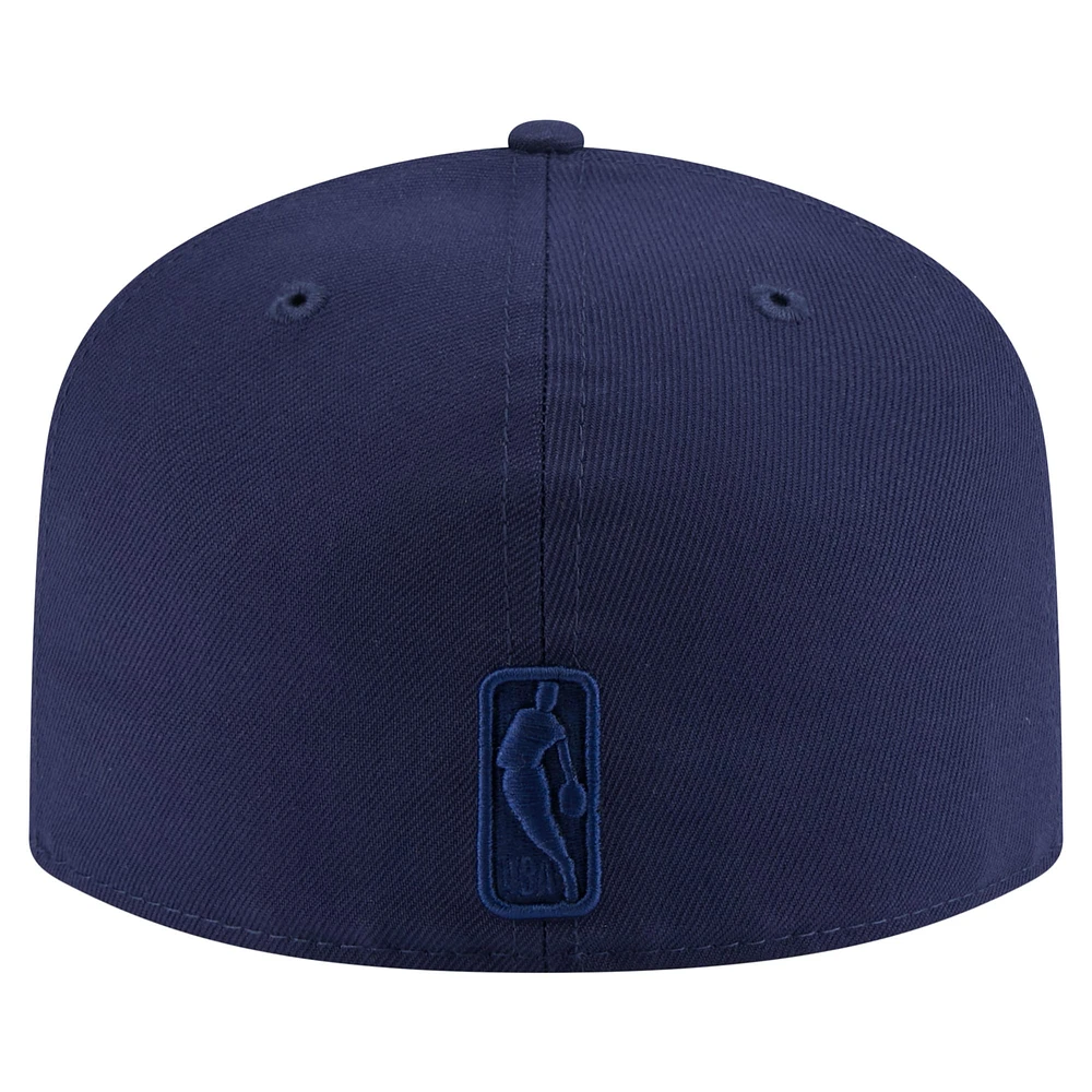 Men's New Era  Navy Brooklyn Nets Colorpack A-Frame Pinch Front 59FIFTY Fitted Hat