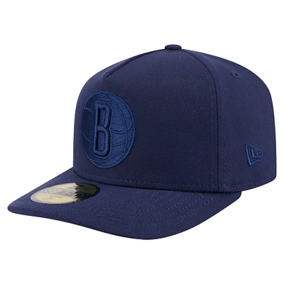 Men's New Era  Navy Brooklyn Nets Colorpack A-Frame Pinch Front 59FIFTY Fitted Hat