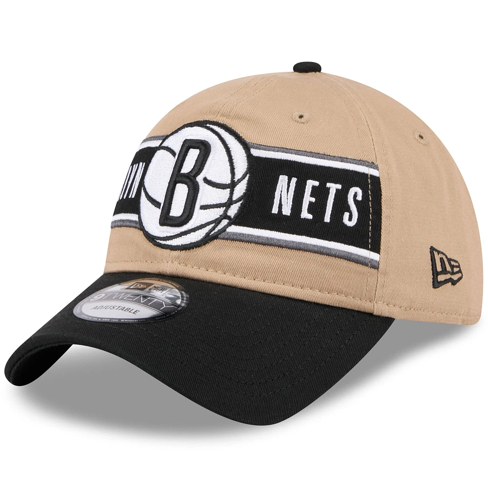 Casquette ajustable Brooklyn Nets 2024 NBA Draft 9TWENTY New Era pour homme, beige/noir