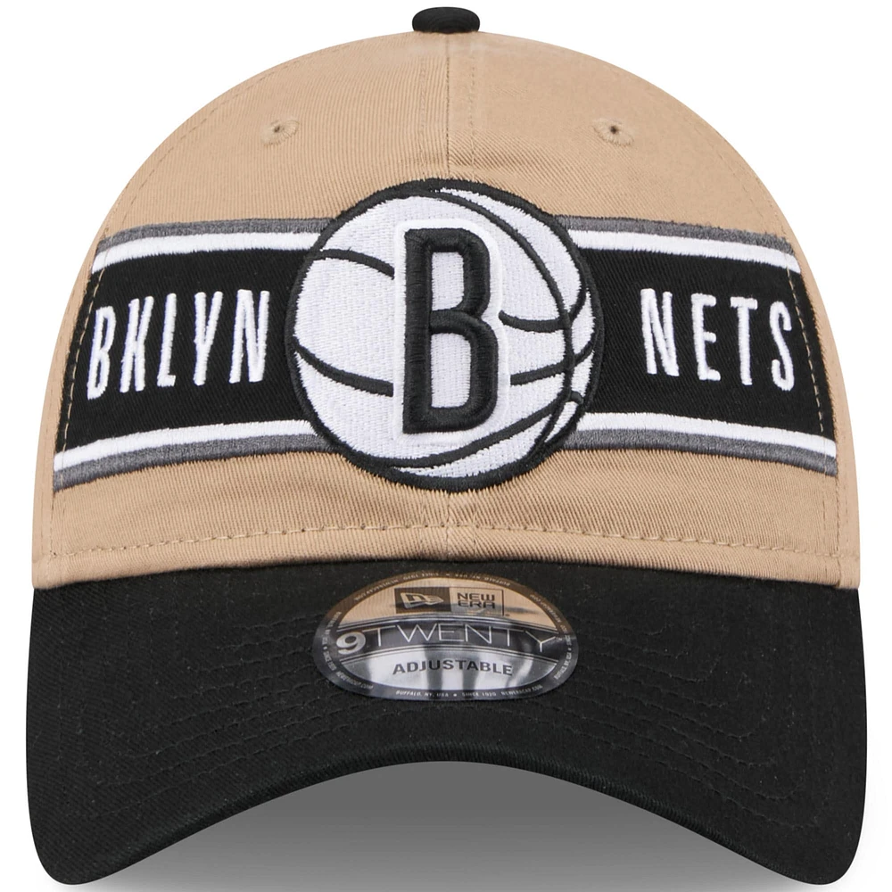 Casquette ajustable Brooklyn Nets 2024 NBA Draft 9TWENTY New Era pour homme, beige/noir