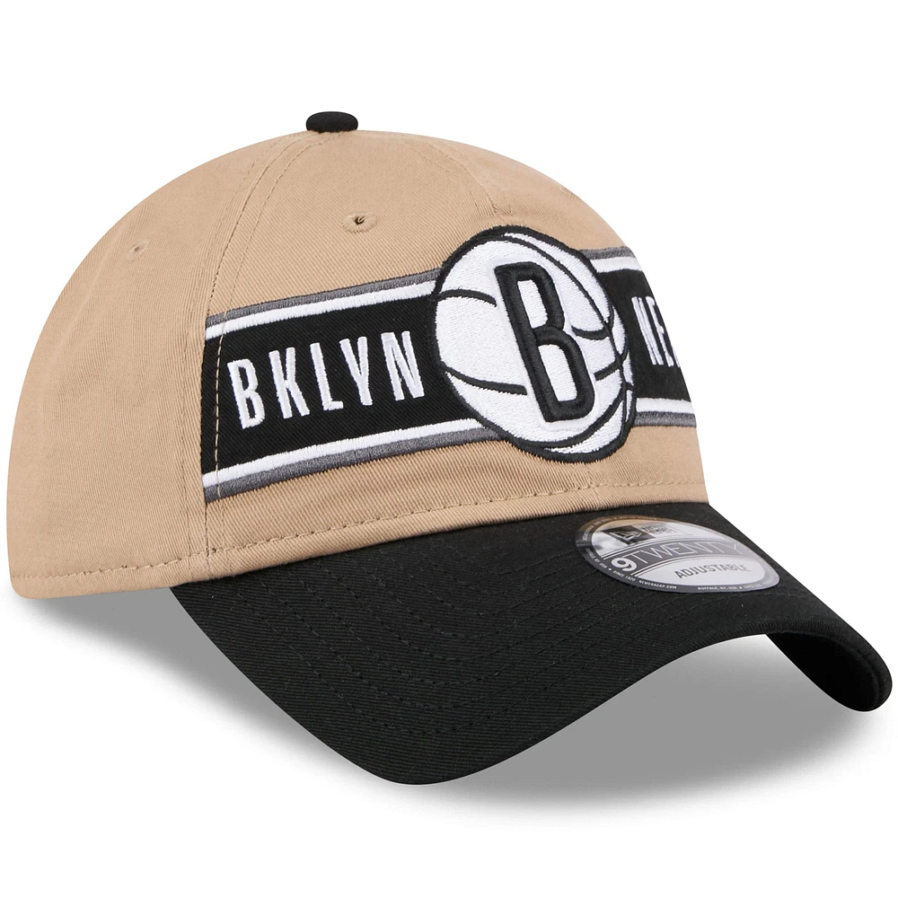 Casquette ajustable Brooklyn Nets 2024 NBA Draft 9TWENTY New Era pour homme, beige/noir