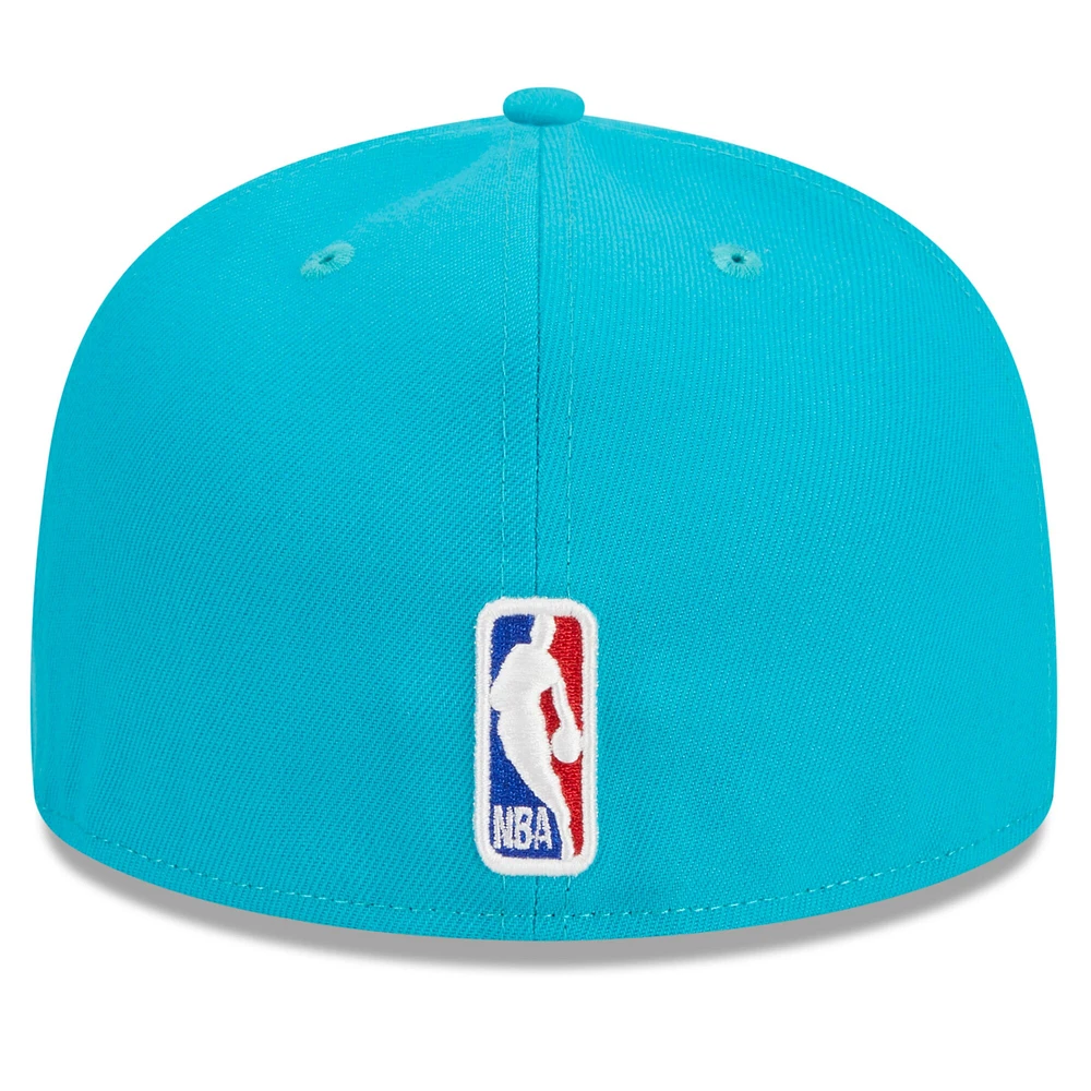 Casquette ajustée alternative 59FIFTY New Era pour hommes, bleu sarcelle, Brooklyn Nets 2023/24 City Edition