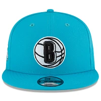 Casquette réglable Snapback Alternate 9FIFTY New Era pour hommes, bleu sarcelle, Brooklyn Nets 2023/24 City Edition