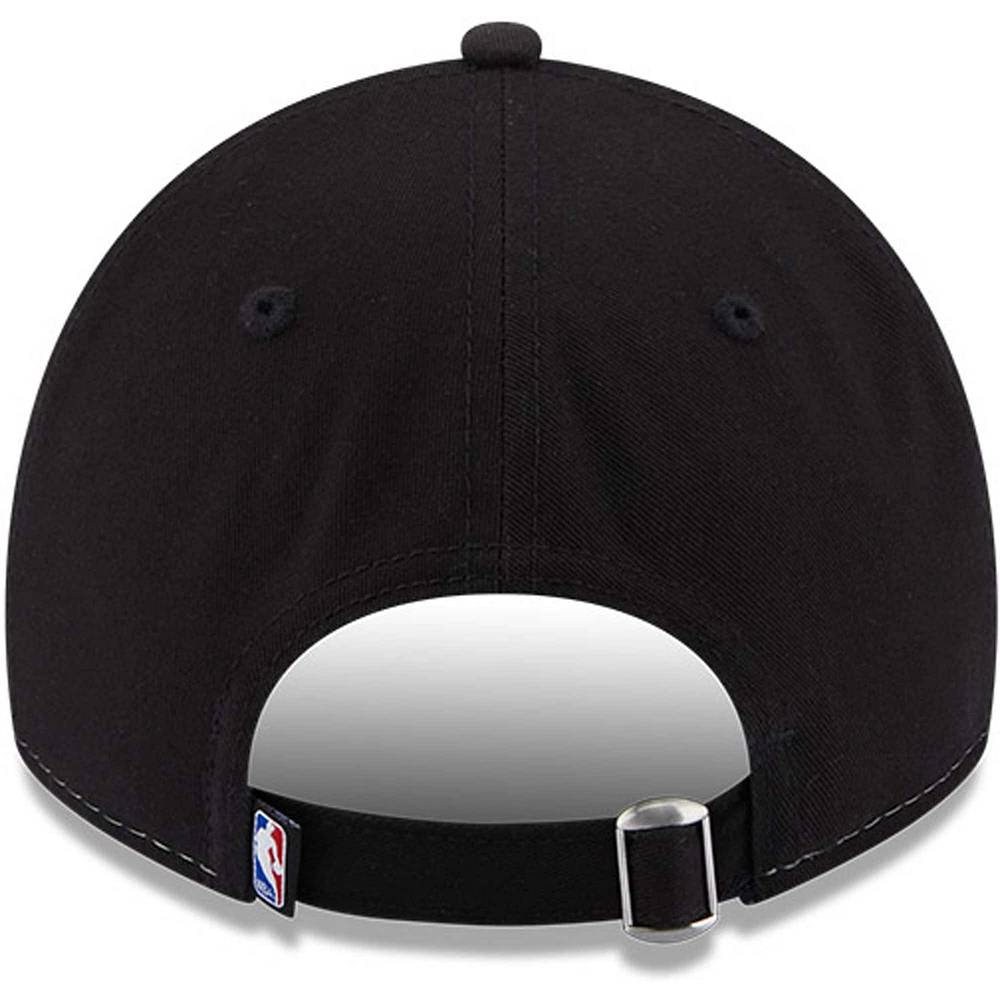 Men's New Era  White/Black Brooklyn Nets Back Half 9TWENTY Adjustable Hat