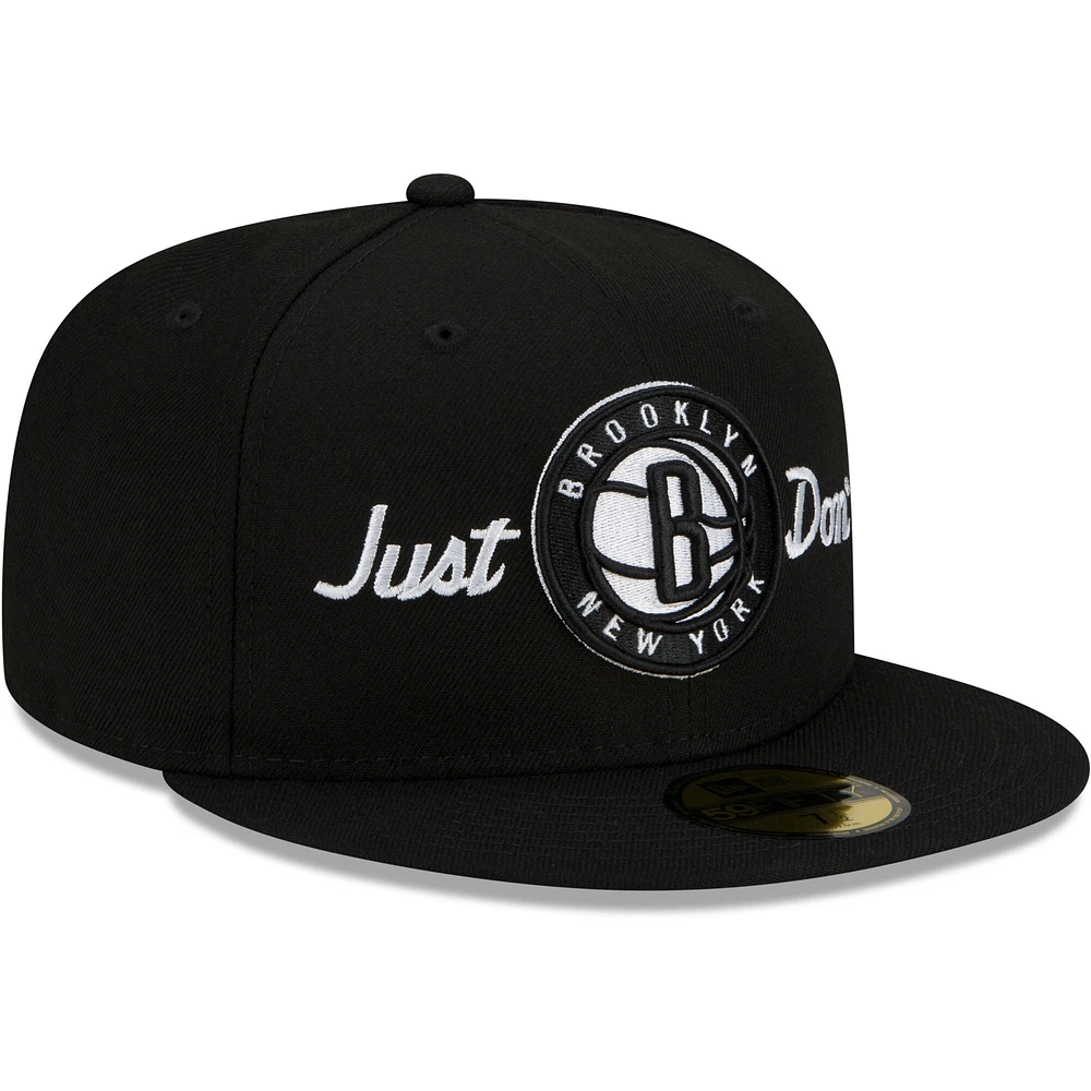 Casquette ajustée 59FIFTY Brooklyn Nets New Era x Just Don pour homme, noir