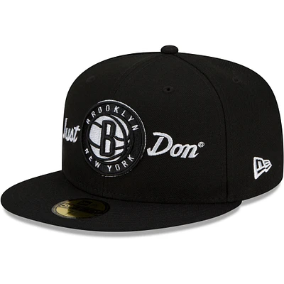 Casquette ajustée 59FIFTY Brooklyn Nets New Era x Just Don pour homme, noir