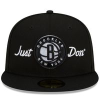 Men's New Era x Just Don Black Brooklyn Nets - Team 59FIFTY Fitted Hat