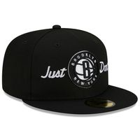 Men's New Era x Just Don Black Brooklyn Nets - Team 59FIFTY Fitted Hat