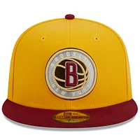 Men's New Era Yellow/Red Brooklyn Nets Fall Leaves 2-Tone 59FIFTY Fitted Hat