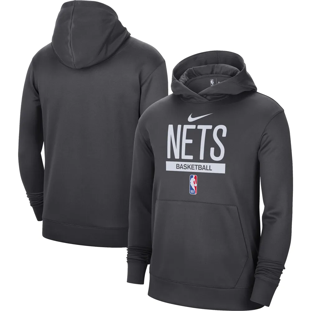 Sweat à capuche pour homme Nike Brooklyn Nets 2022/23 Spotlight On-Court Practice Performance Anthracite