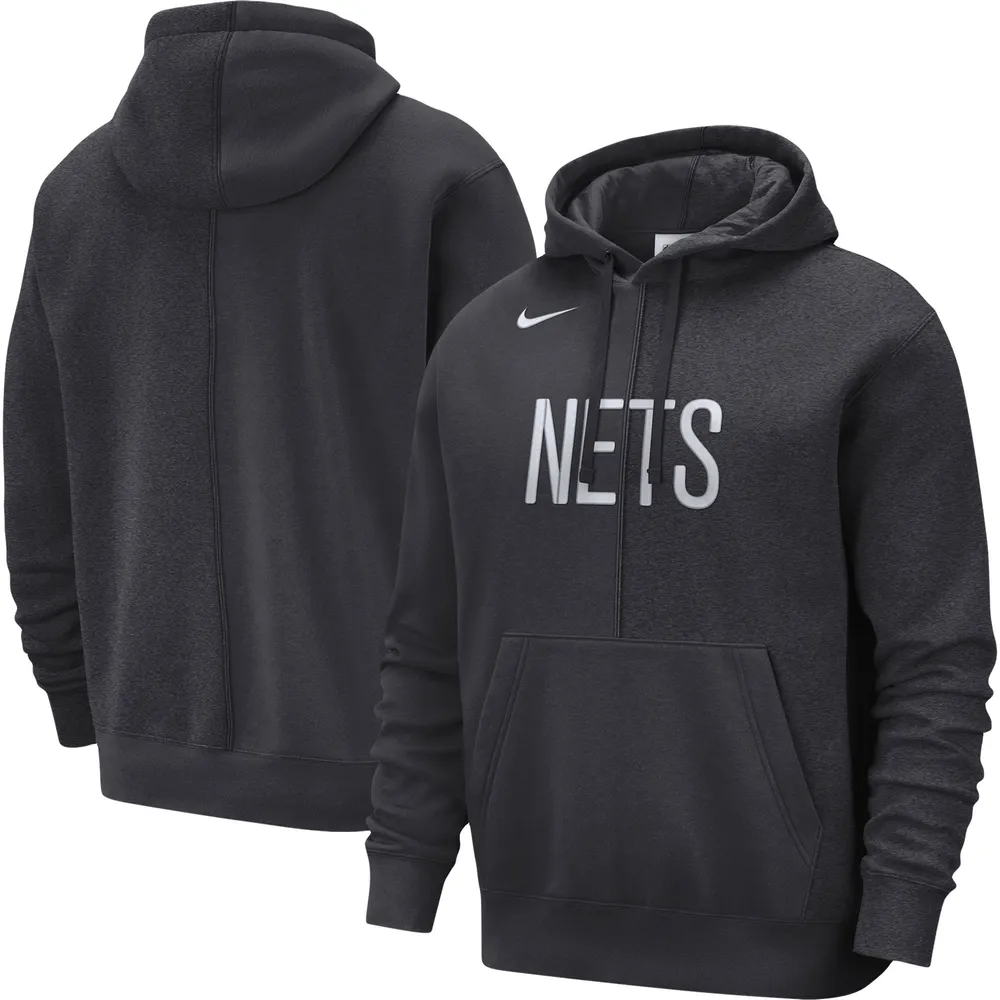 Men's Nike Anthracite Brooklyn Nets Courtside Versus Stitch Split Pullover Hoodie