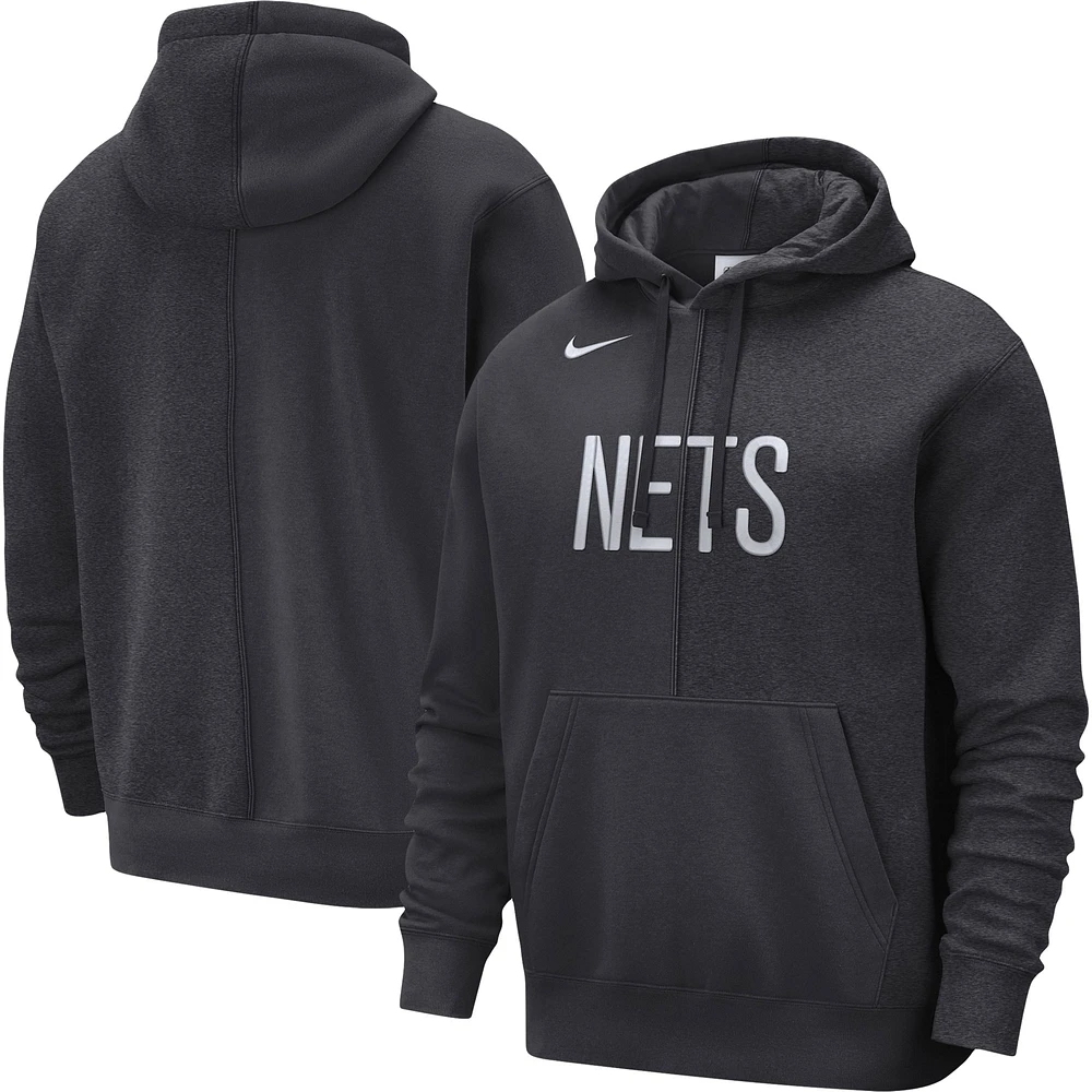 Nike Courtside Versus Stitch Split Pullover pour homme Brooklyn Nets anthracite