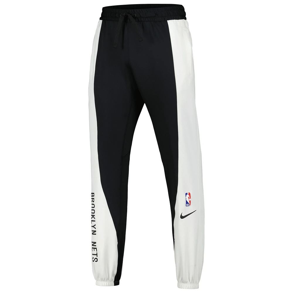 Pantalon Nike pour homme noir/blanc Brooklyn Nets 2023/24 Authentic Showtime