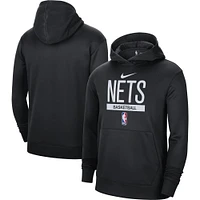 Men's Nike Black Brooklyn Nets 2022/23 Spotlight On-Court Practice Performance - Pullover Hoodie