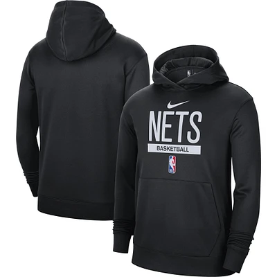 Men's Nike Black Brooklyn Nets 2022/23 Spotlight On-Court Practice Performance - Pullover Hoodie