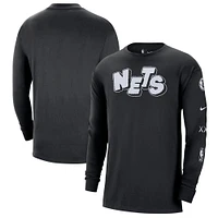 Men's Nike Black Brooklyn Nets 2023/24 City Edition Max90 Expressive Long Sleeve T-Shirt