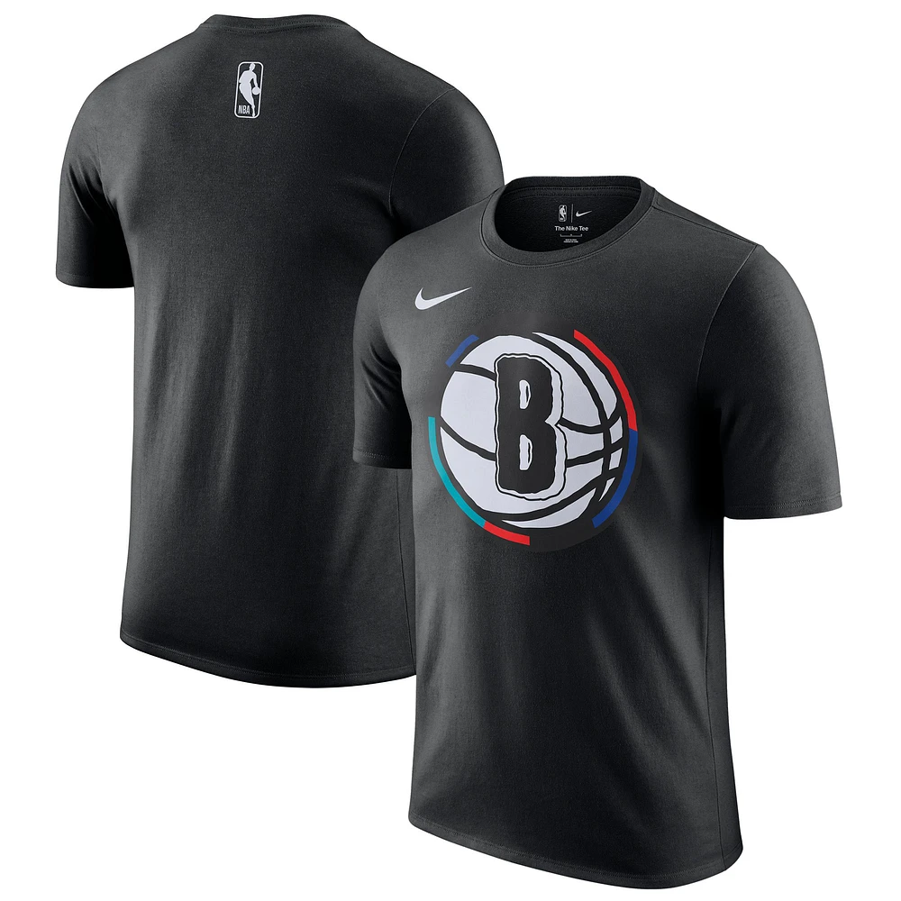 T-shirt Nike Brooklyn Nets City Edition Essential Logo pour homme, noir, 2024/25