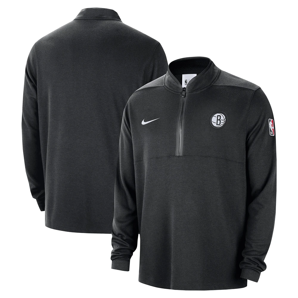 Haut Nike Courtside Performance à demi-zip pour homme Brooklyn Nets 2024/25 noir