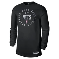 T-shirt d'entraînement à manches longues Nike Brooklyn Nets 2024/25 Legend pour homme, noir