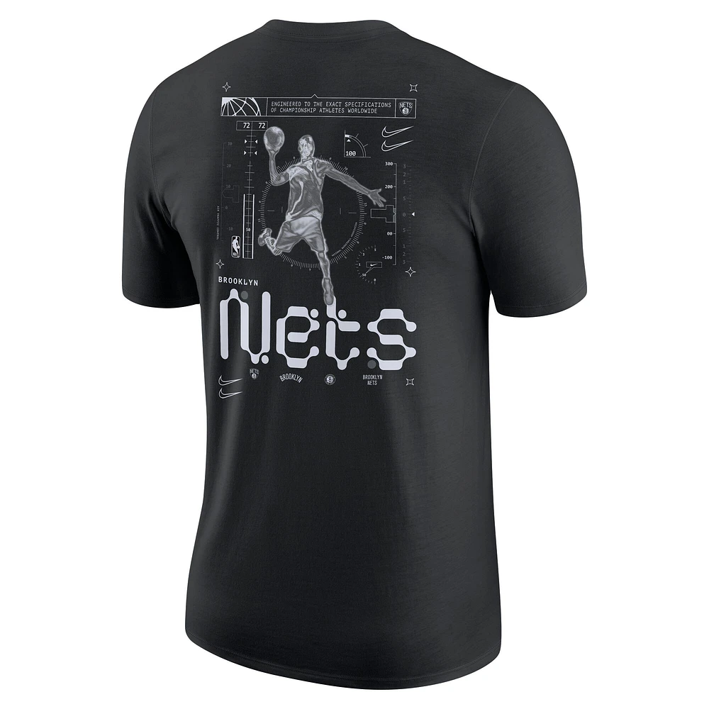 Men's Nike Black Brooklyn Nets Courtside Air Traffic Control Max90 T-Shirt