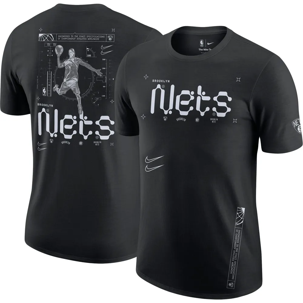 T-shirt Nike Brooklyn Nets Courtside Air Traffic Control Max90 pour homme - Noir